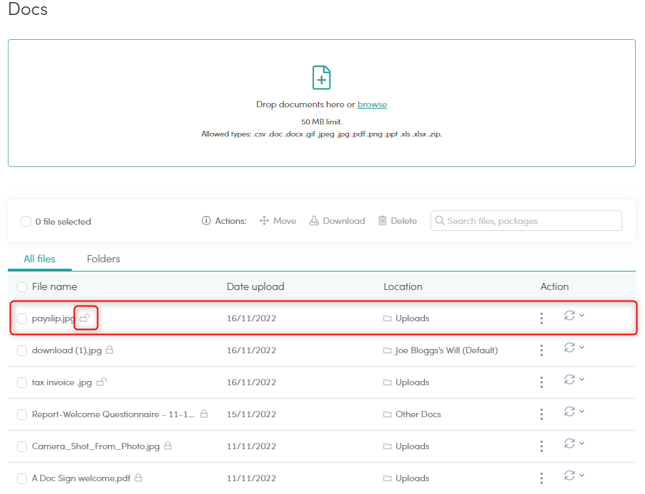 How do I lock a document? Client Portal